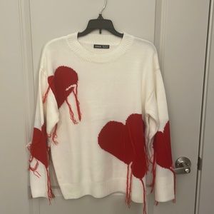 Shein Red Hearts Sweater